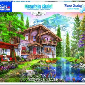 White Mountain Puzzles Mountain Chalet, rompecabezas de 1000 piezas White Mountain Puzzles Mountain Chalet, rompecabezas de 1000 piezas