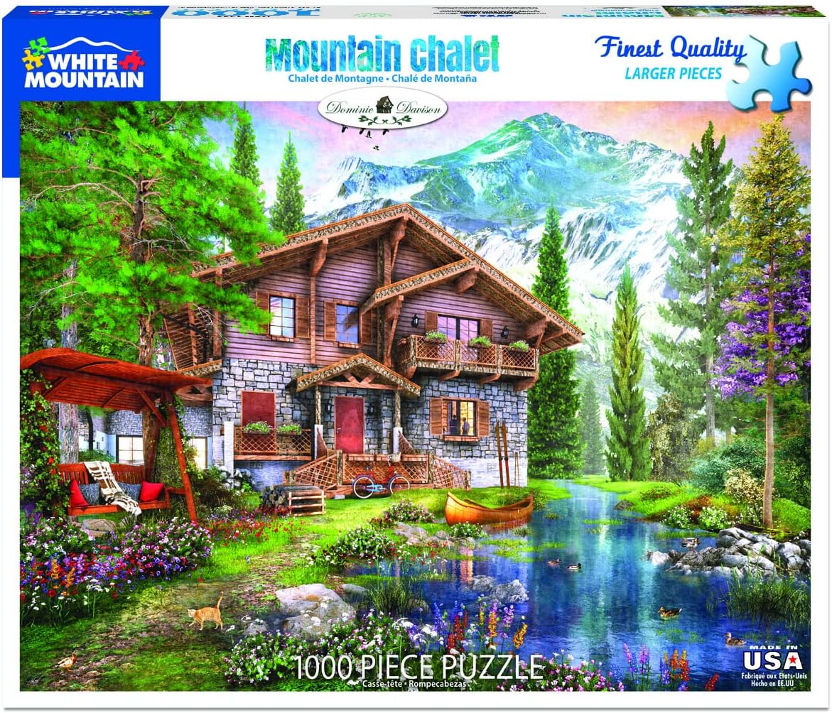 White Mountain Puzzles Mountain Chalet, rompecabezas de 1000 piezas