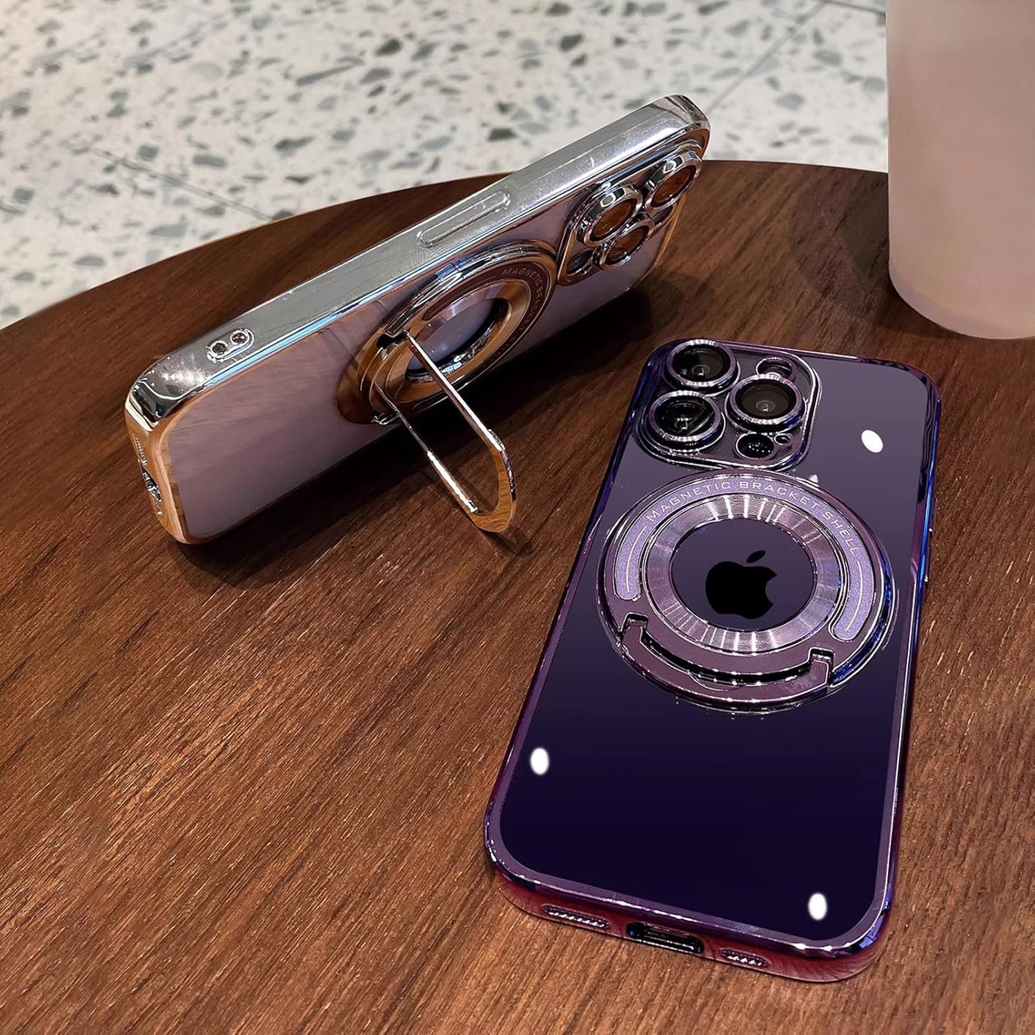 Uioeua – Funda magnética transparente compatible con iPhone 13 Pro Max, soporte transparente de lujo, funda MagSafe con protector completo de lente