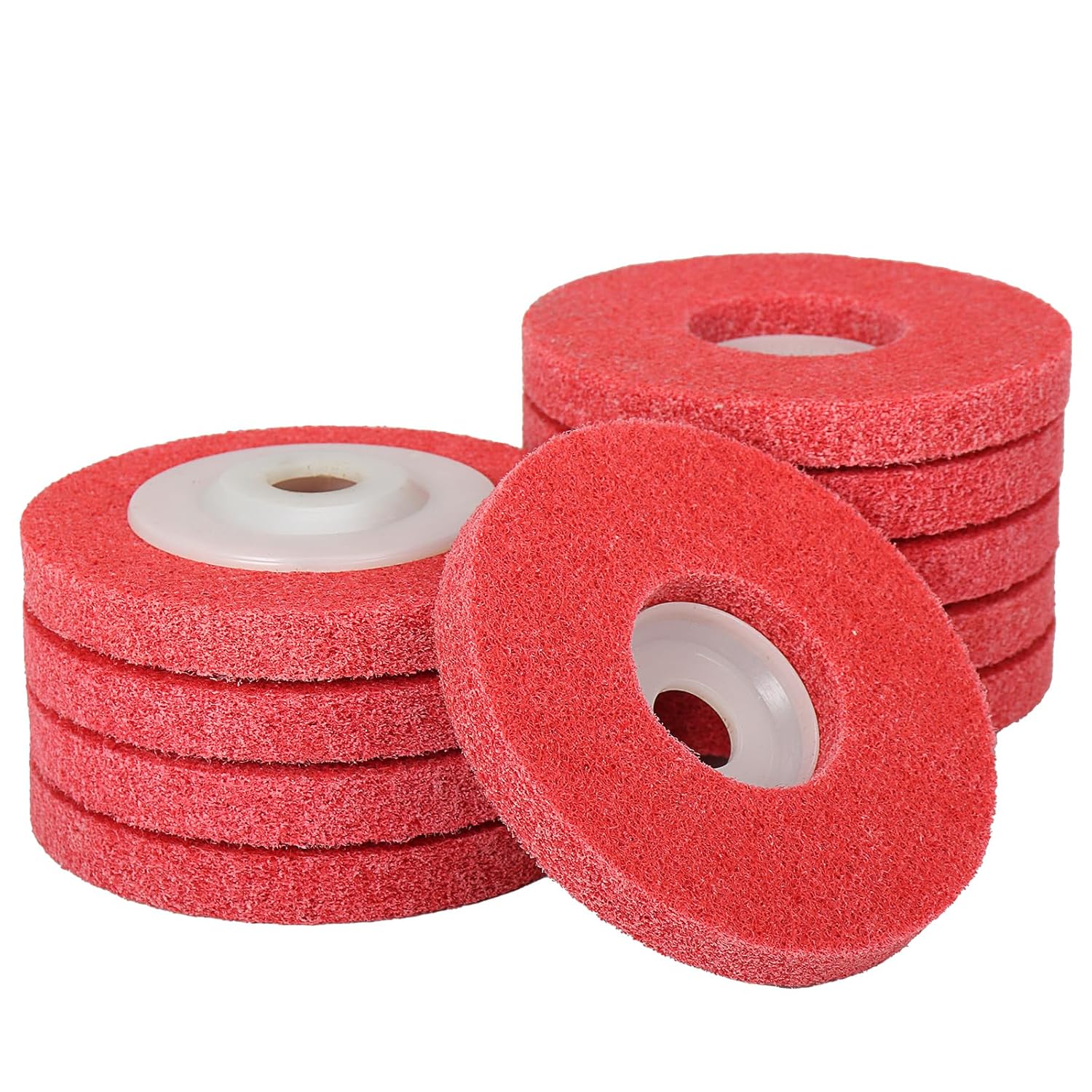 Paquete de 10 discos de tira de 4 pulgadas, rueda de pelado suave 9P para amoladora angular, orificio de eje de 58 pulgadas, ajuste de pulido,