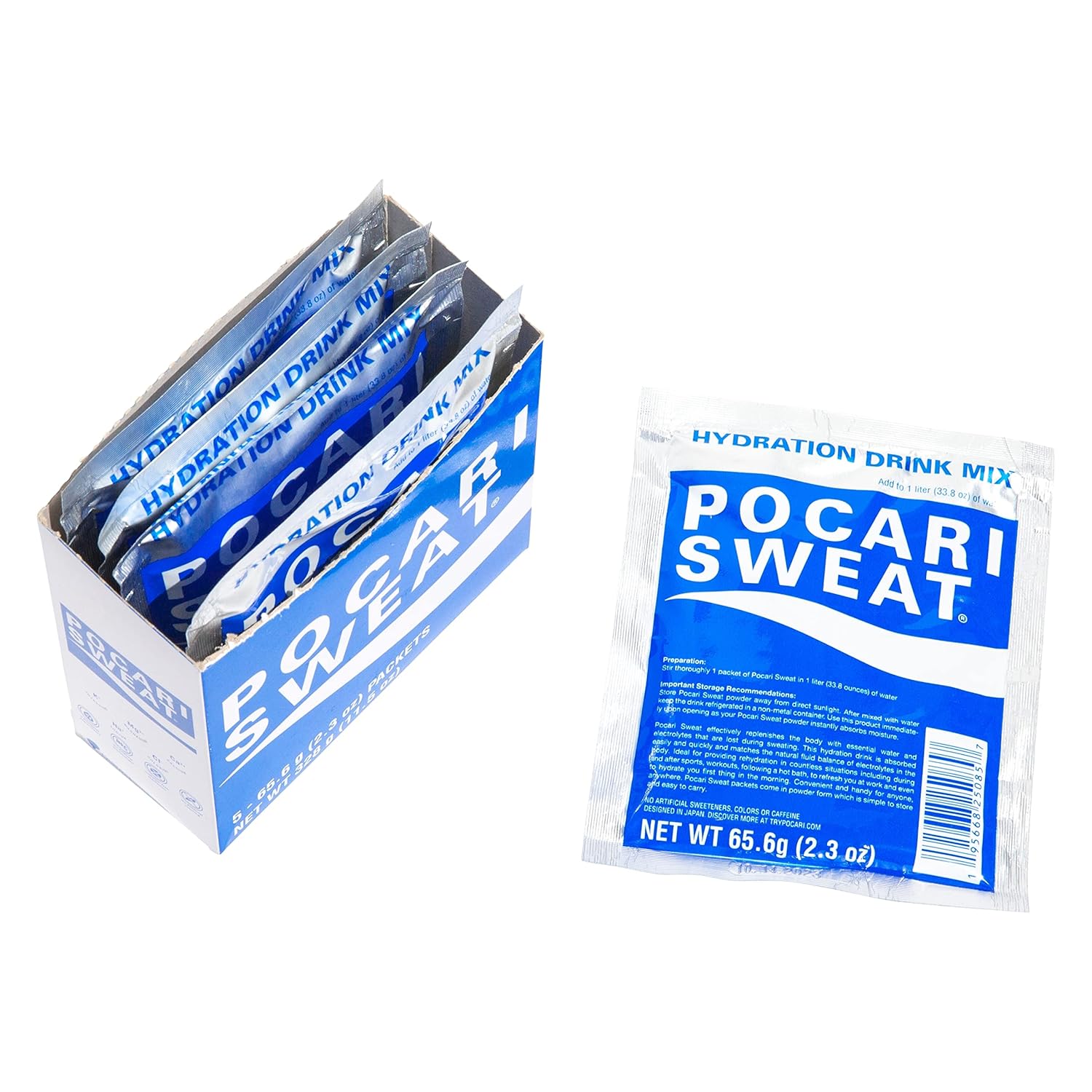Pocari Sweat Polvo – 1 caja, 5 paquetes, ahora en los Estados Unidos, restaura el agua y los electrolitos, hidratación que es más inteligente que el