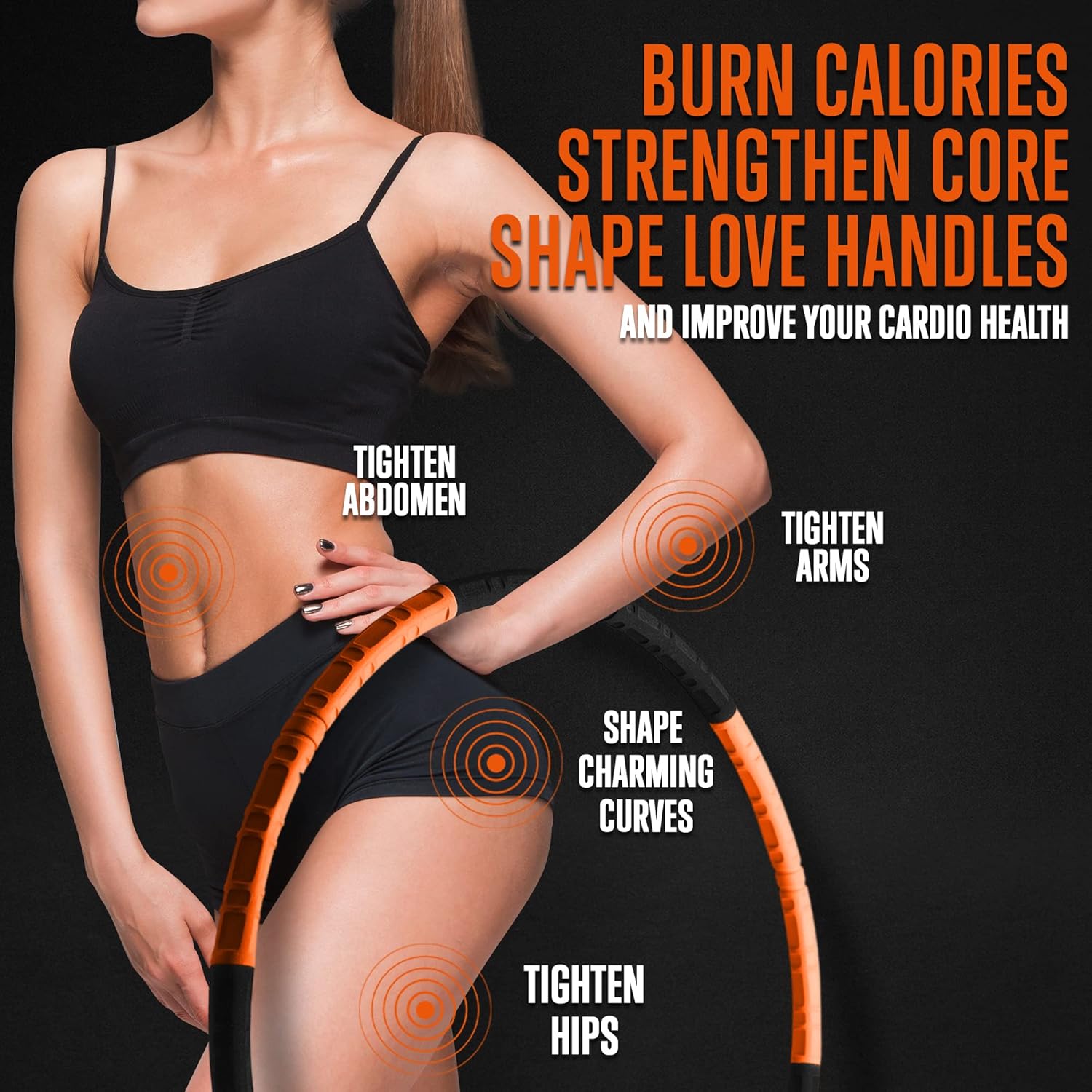 SQUATZ Exercise Hula Hoop for Adults Weight Loss – Weighted Hula Hoop for Workout, Adjustable & Detachable Weighted Hula-Hoop