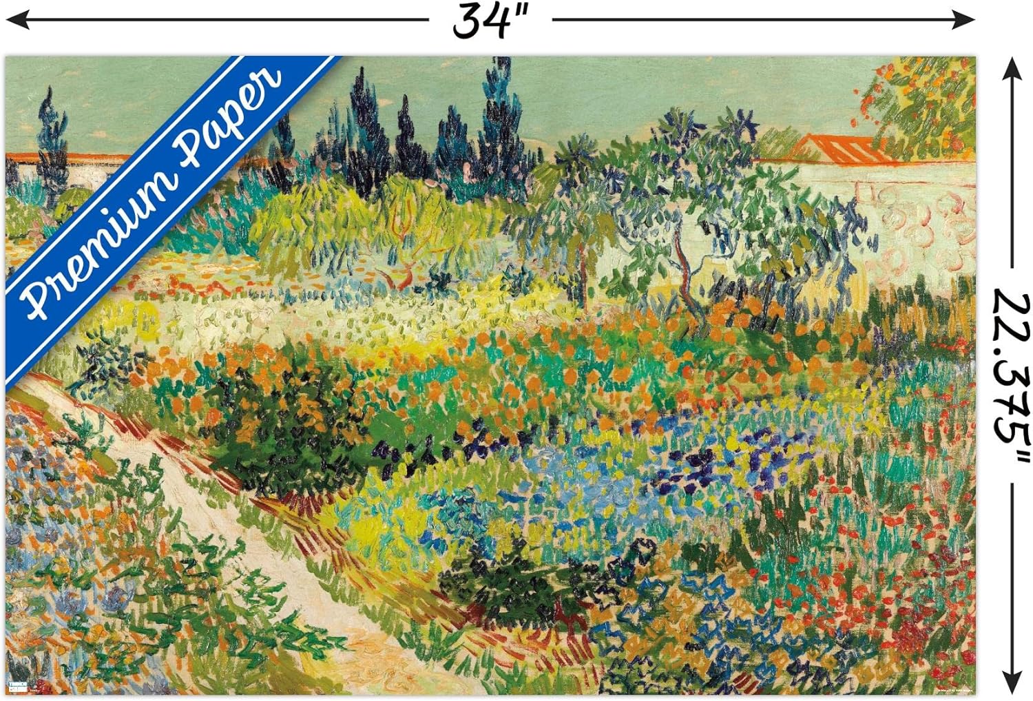 Trends International Garden at Arles de Vincent van Gogh – Póster de pared, 22.37 x 34.00 pulgadas, versión sin marco prémium