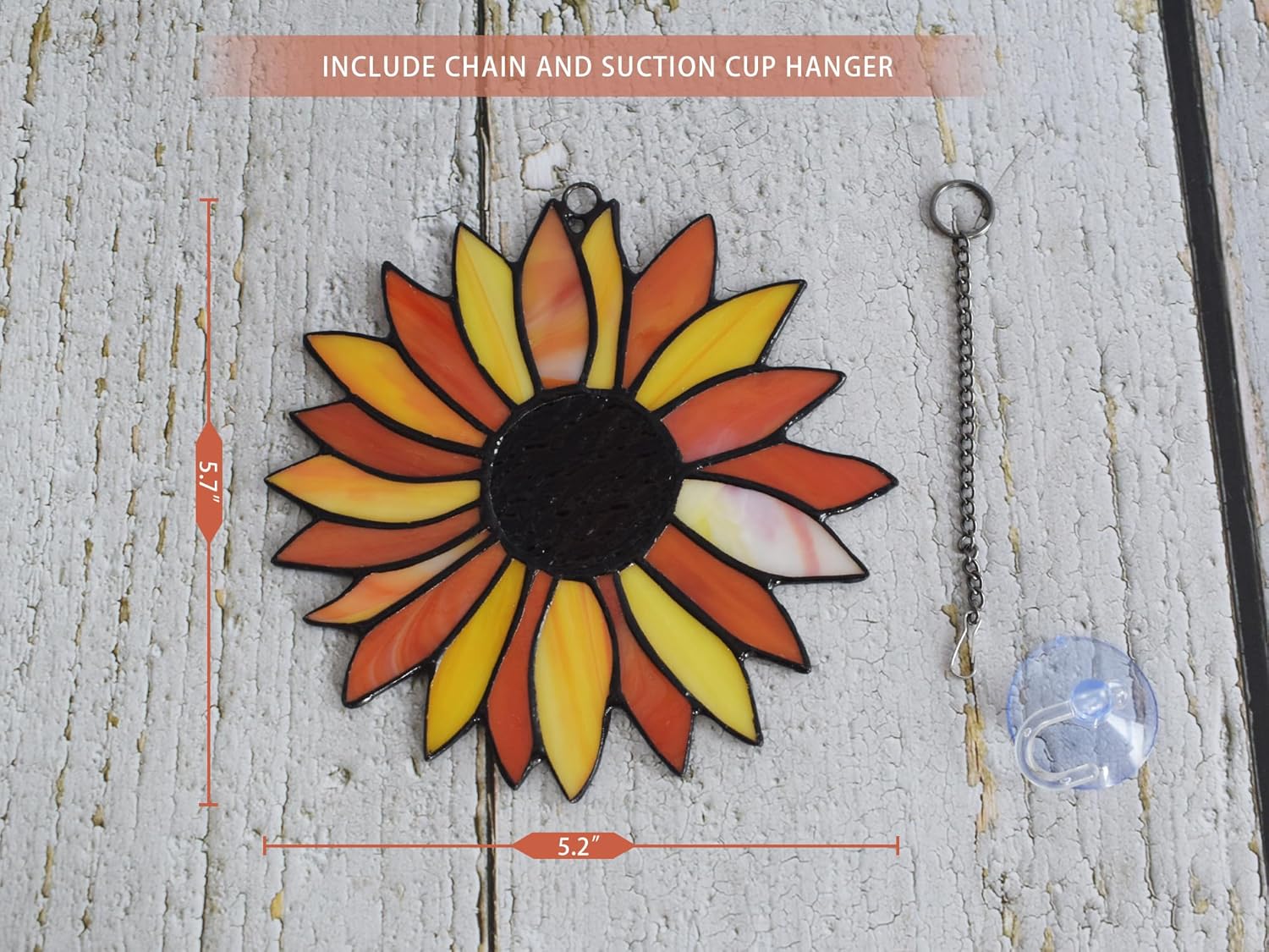 Lolitarcrafts Atrapasoles de girasol, regalos de flores de sol, colgantes de vidrieras para mamá, abuela