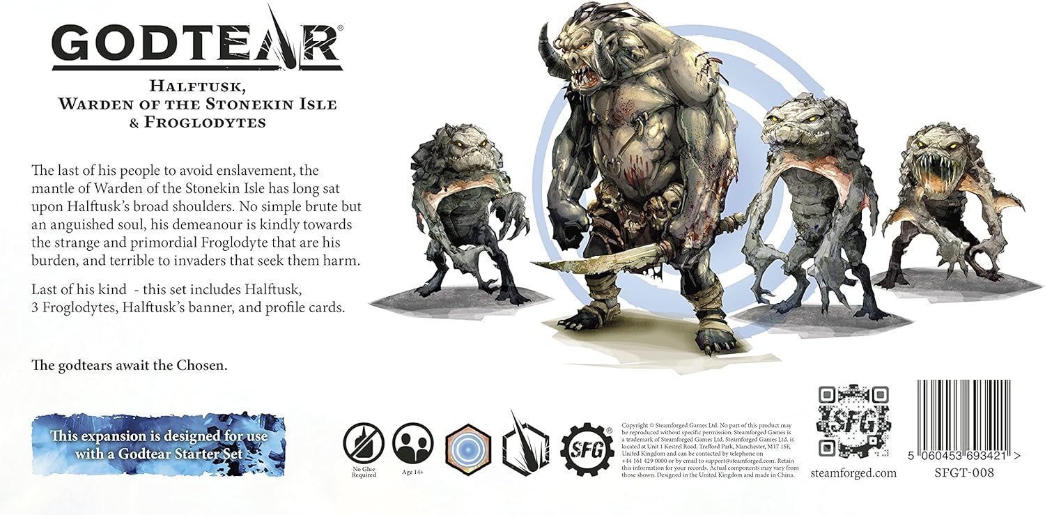 Steamforged Godtear Halftusk, Warden of The Stonekin Isle Guardians Champions Set