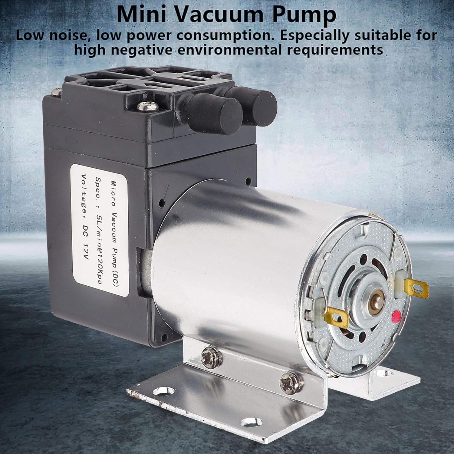 bomba de vacío 12V, bomba de vacío eléctrica del compresor de aire de la succión del vacío de DC 5Lmin 120kpa mini bomba de vacío