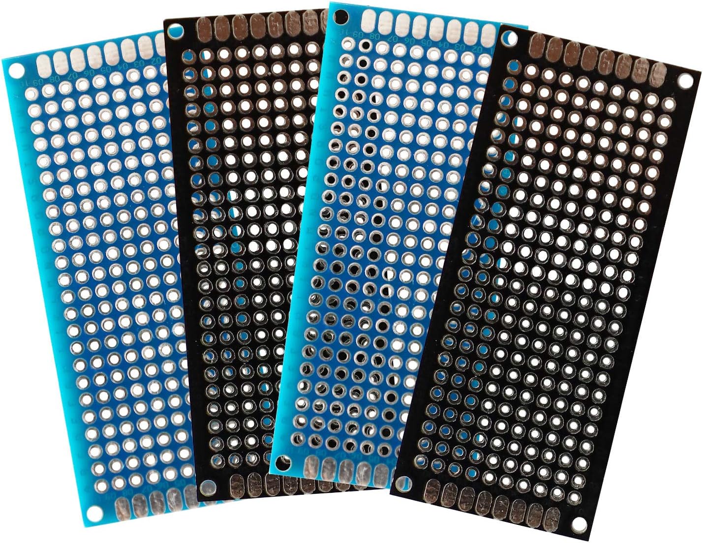 Kit de prototipo de placa PCB de doble cara, 24 unidades, 1.2 x 2.8 in, 2 tamaños, azul y negro, placa de circuito impreso universal de 2 colores