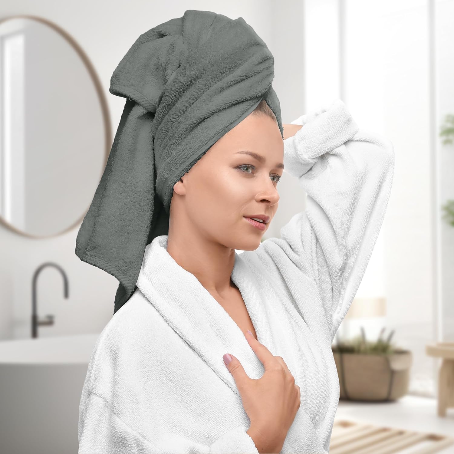 Avalon Towels Juego de 4 toallas de baño, 100% algodón de 21.16 ozm, ligeras y altamente absorbentes, toalla de secado rápido, sensación suave, 27 x