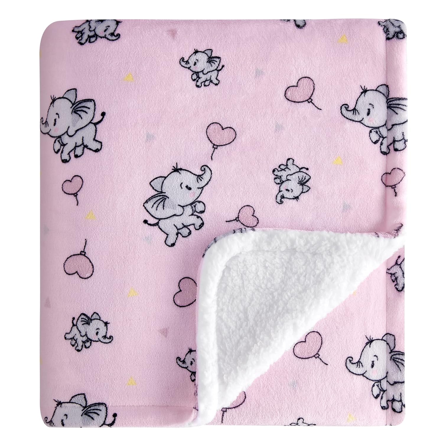 DaysU Manta de franela de felpa Sherpa para niñas y niños, manta portátil reversible de microforro polar suave para cuna con estampado de animales