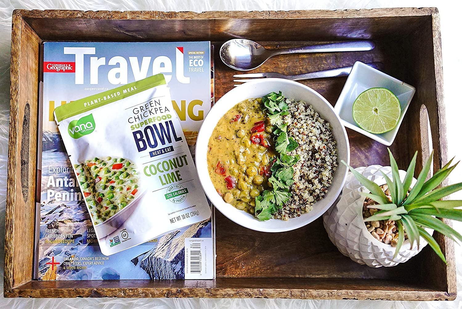 Vana Life’s Foods – Comida preparada a base de plantas, tazón de superalimento de garbanzos verdes, cuenco cocido para microondas para calentar y