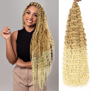 QRHSUKA Pelo de ganchillo Ocean Wave de 30 pulgadas, 7 paquetes de cabello rizado ondulado profundo para mujeres negras, trenzas de ganchillo QRHSUKA Pelo de ganchillo Ocean Wave de 30 pulgadas, 7 paquetes de cabello rizado ondulado profundo para mujeres negras, trenzas de ganchillo