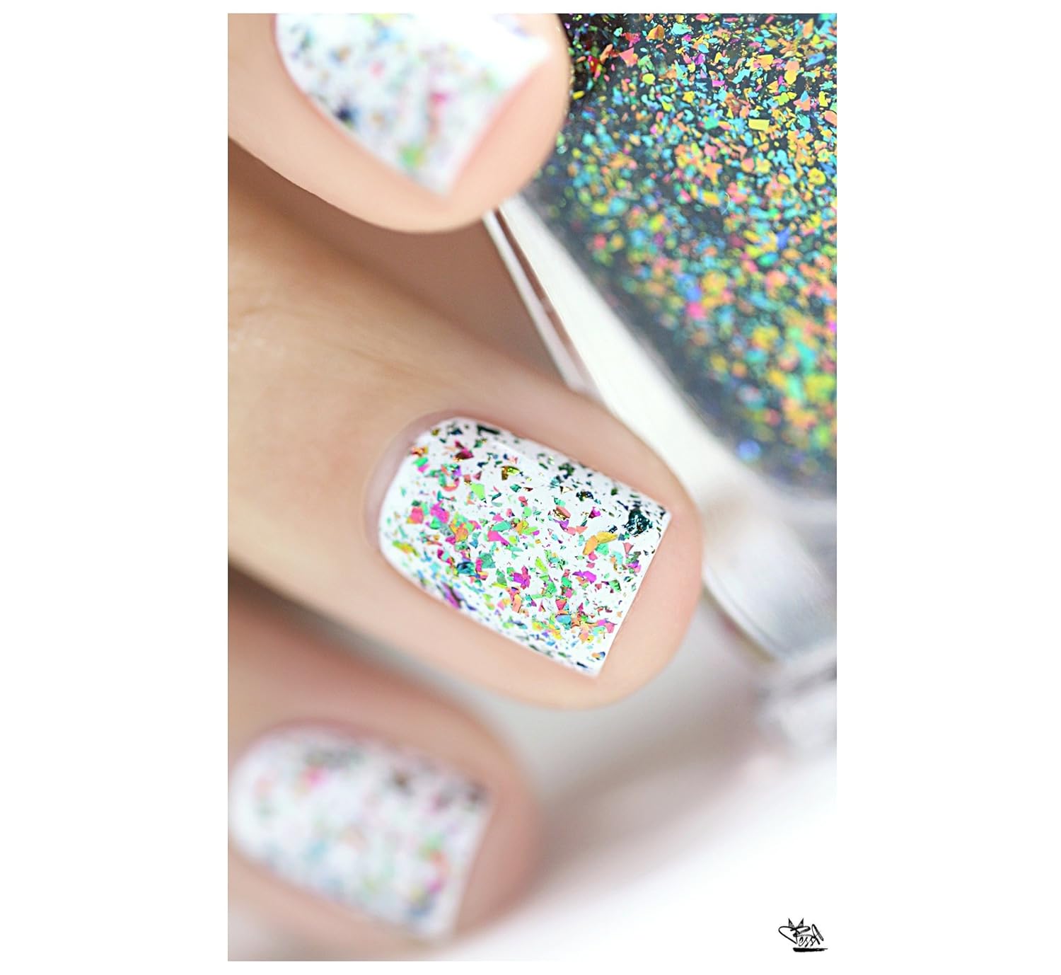 ILNP Ferris Wheel – Esmalte de uñas con copos Ultra Chrome en color verde, oro, azul, rojo, morado, rosa