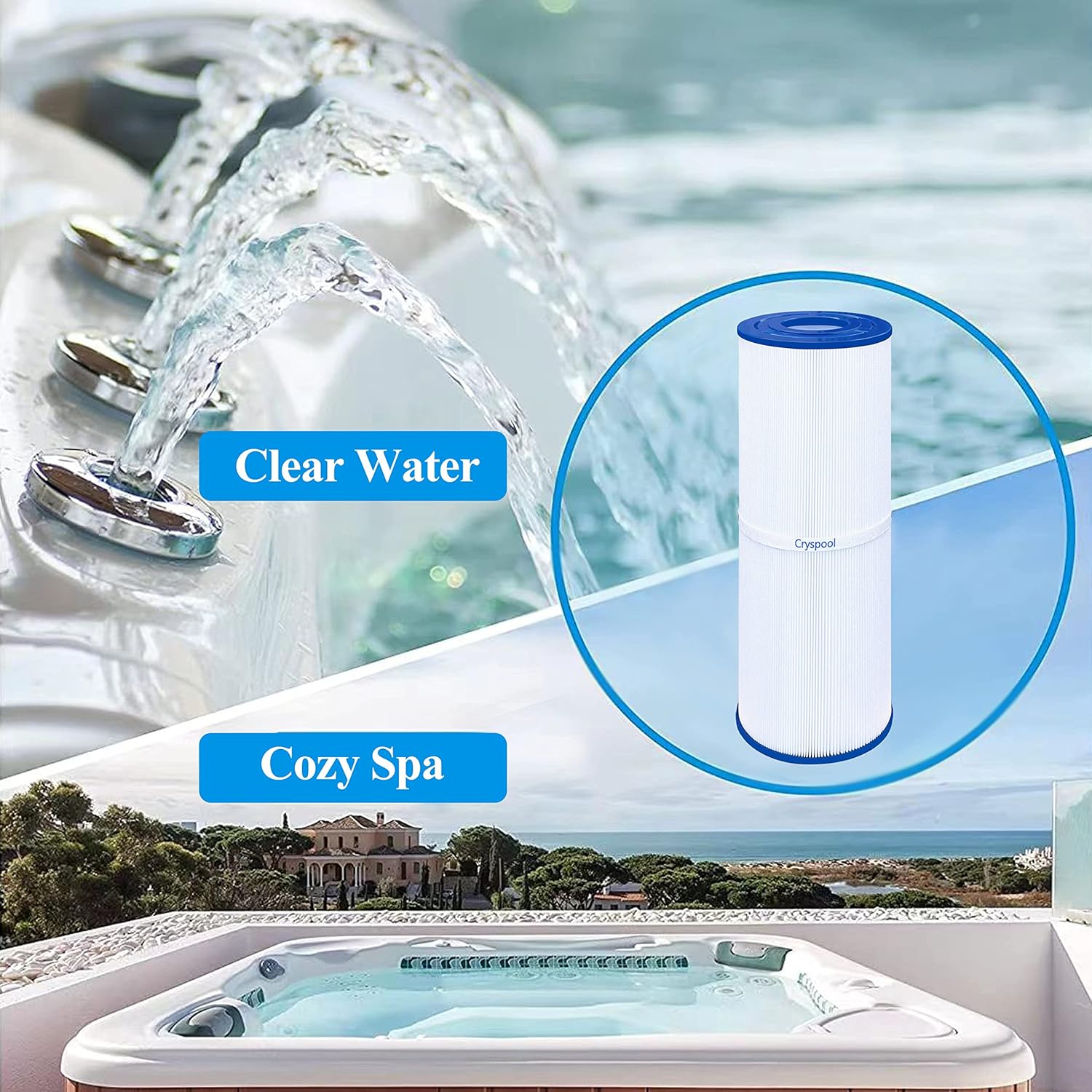 Filtro de spa de 50 pies cuadrados compatible con C-4950, PRB50-IN, FC-2390, Guardian 413-212-02, filtro serie J200, 03FIL1600,373045, repuestos de