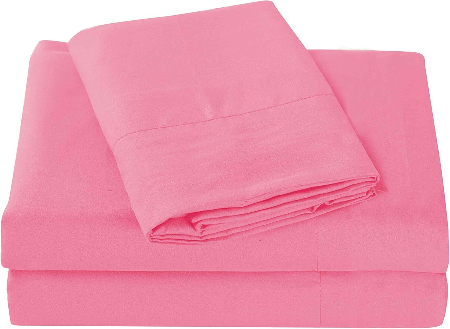 Super Soft 1800 Series – Juego de sábanas de microfibra de tacto de algodón de 4 piezas (rosa, tamaño matrimonial)