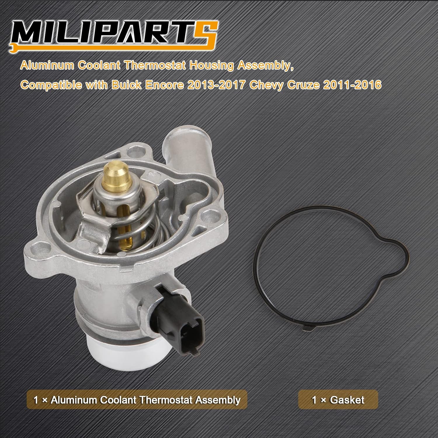 Carcasa de termostato de aluminio mejorada compatible con Buick Encore 2013-2020 Chevy Cruze Sonic Trax 2011-2016 1.4L Reemplazar 55579010