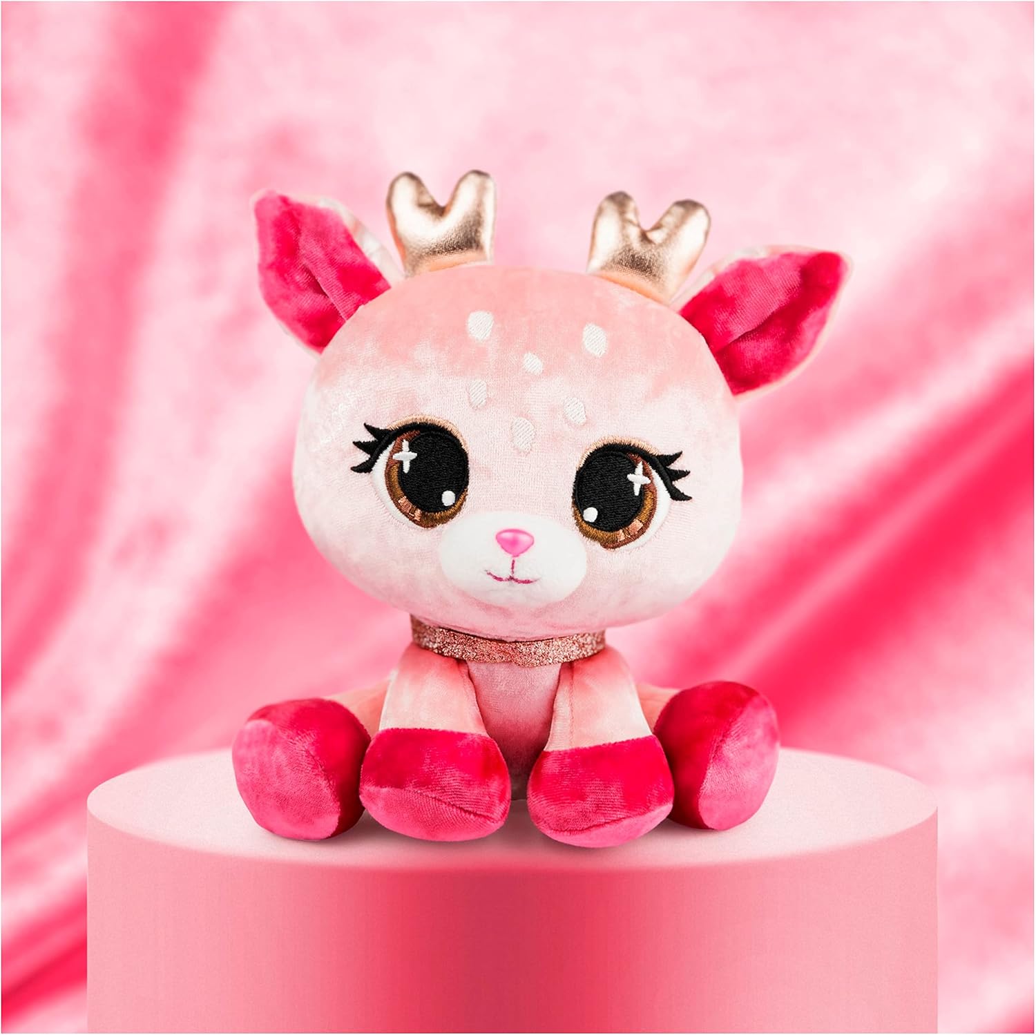 GUND – Peluches P.Lushes de moda de diseñador, venado Lissa Doemi de felpa, diseño rosa y dorado, 6 pulgadas