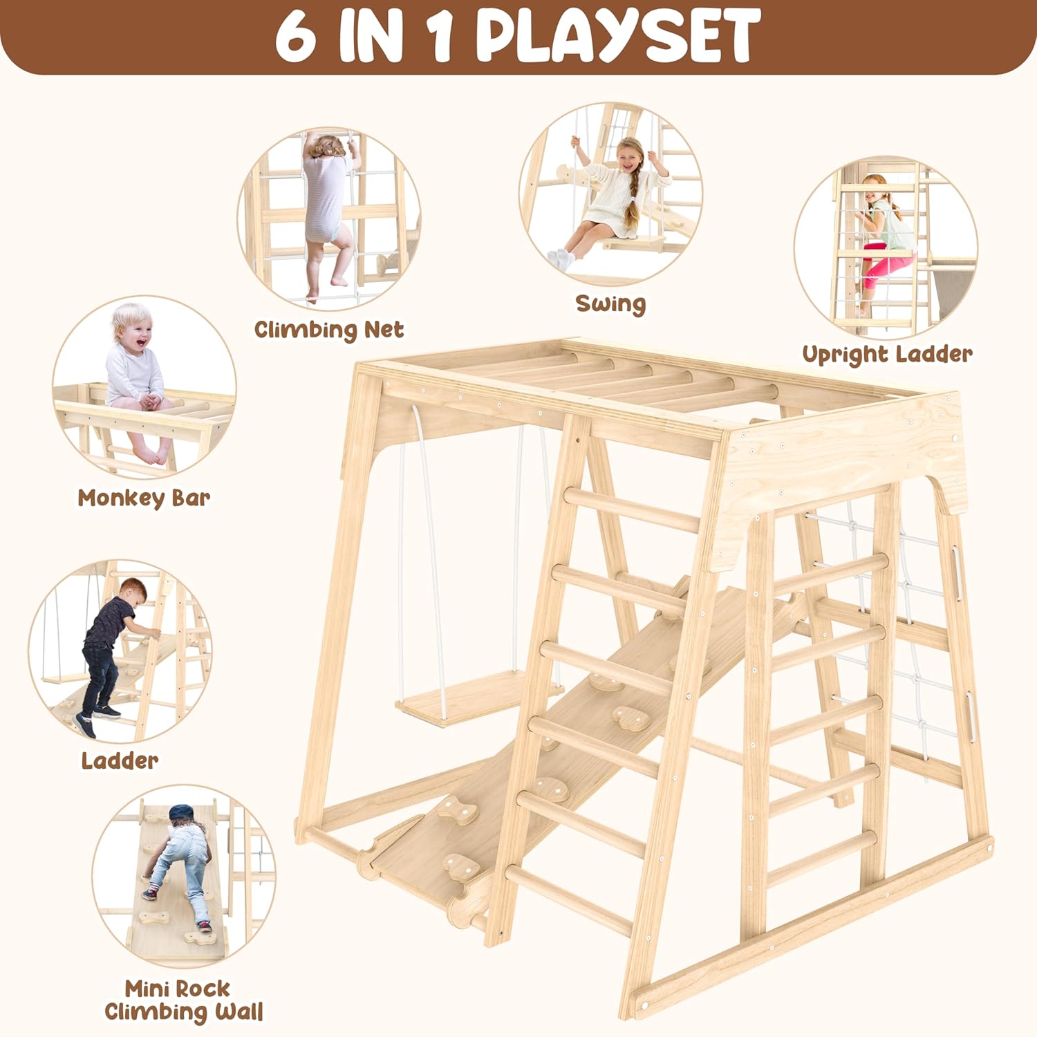 Zupemo Zona de juegos interior, gimnasio de la jungla interior para niños pequeños, juegos de escalada para niños pequeños, juegos multifunción