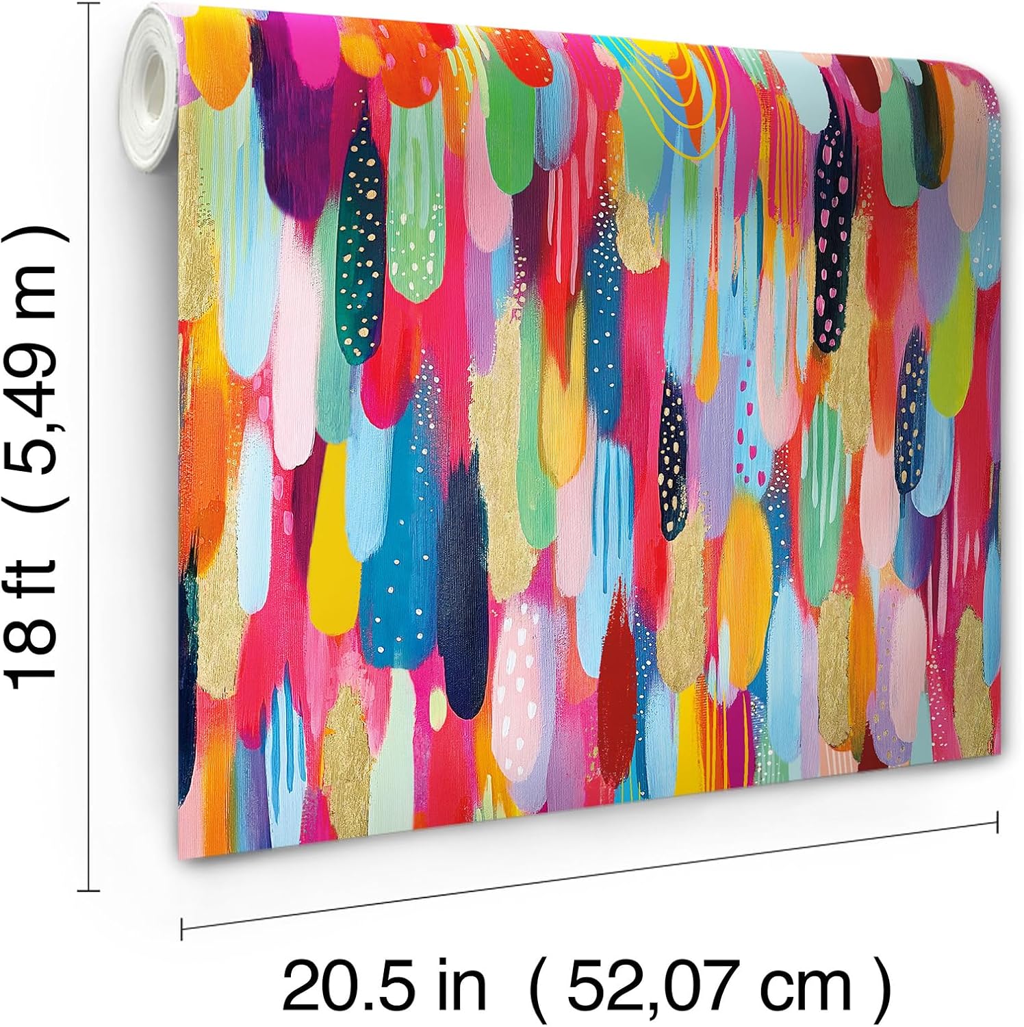 RoomMates RMK12706PLW EttaVee – Papel pintado de pelar y pegar con pinceladas, color rojo