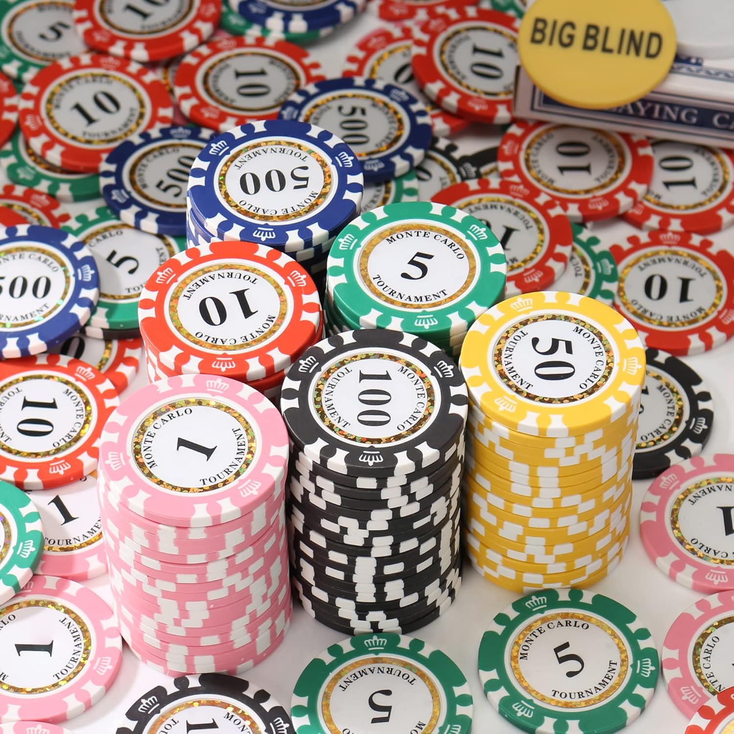 LUOBAO Fichas de póquer numeradas prémium para juego de mesa de cartas, para Texas Hold’em, Blackjack, Club de cartas o juegos de póquer nocturno