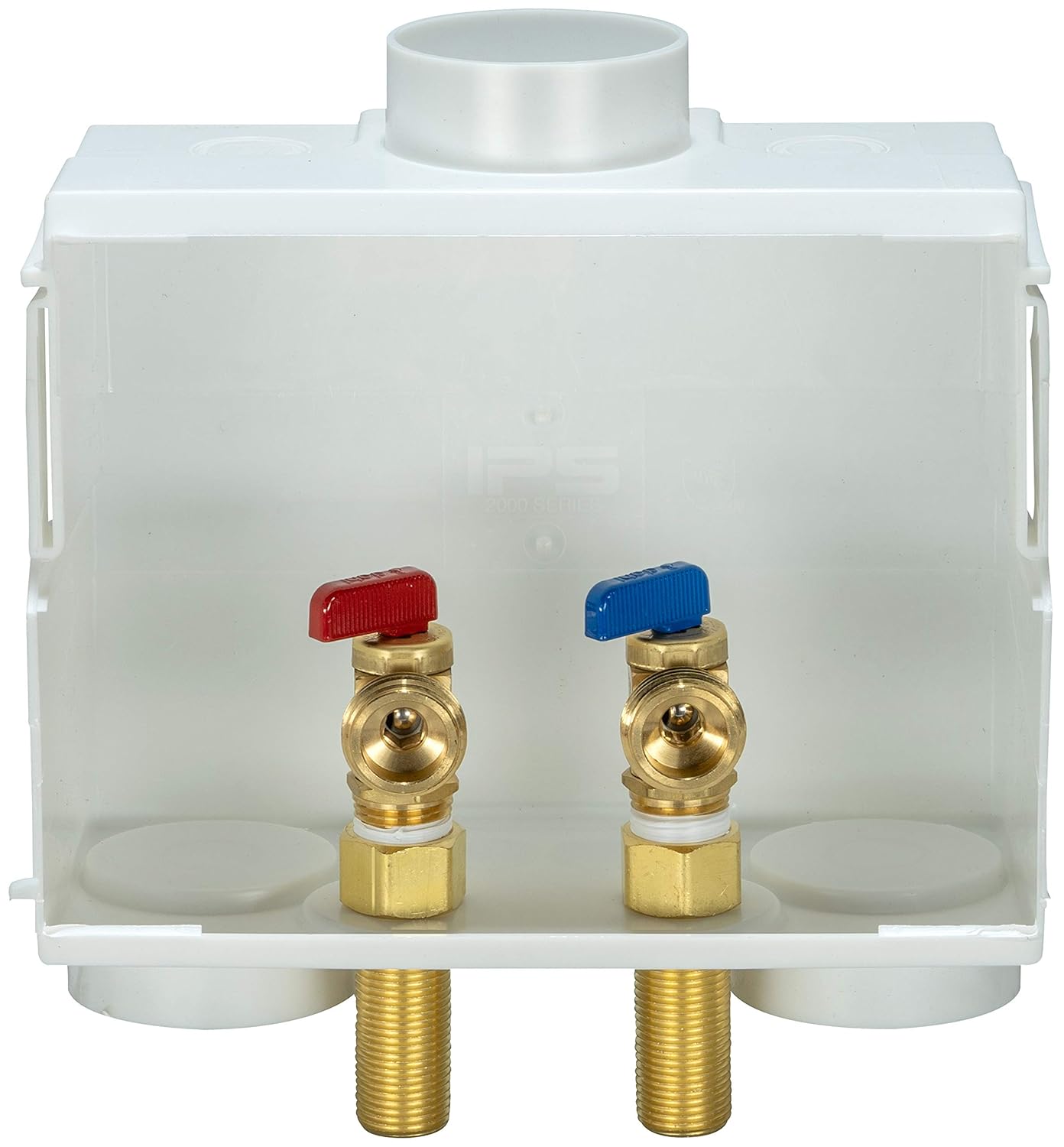 Water-Tite 85610 DU-ALL – Caja de salida para lavadora de doble drenaje, válvulas domésticas, conexión de sudor de 12 pulgada, plástico blanco