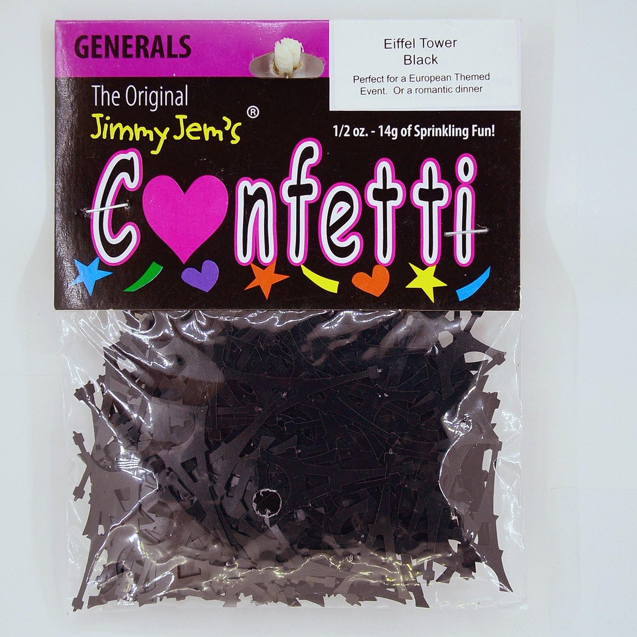Confeti Torre Eiffel Negro – 4 bolsas de media onza (2 onzas) #9278 Q02