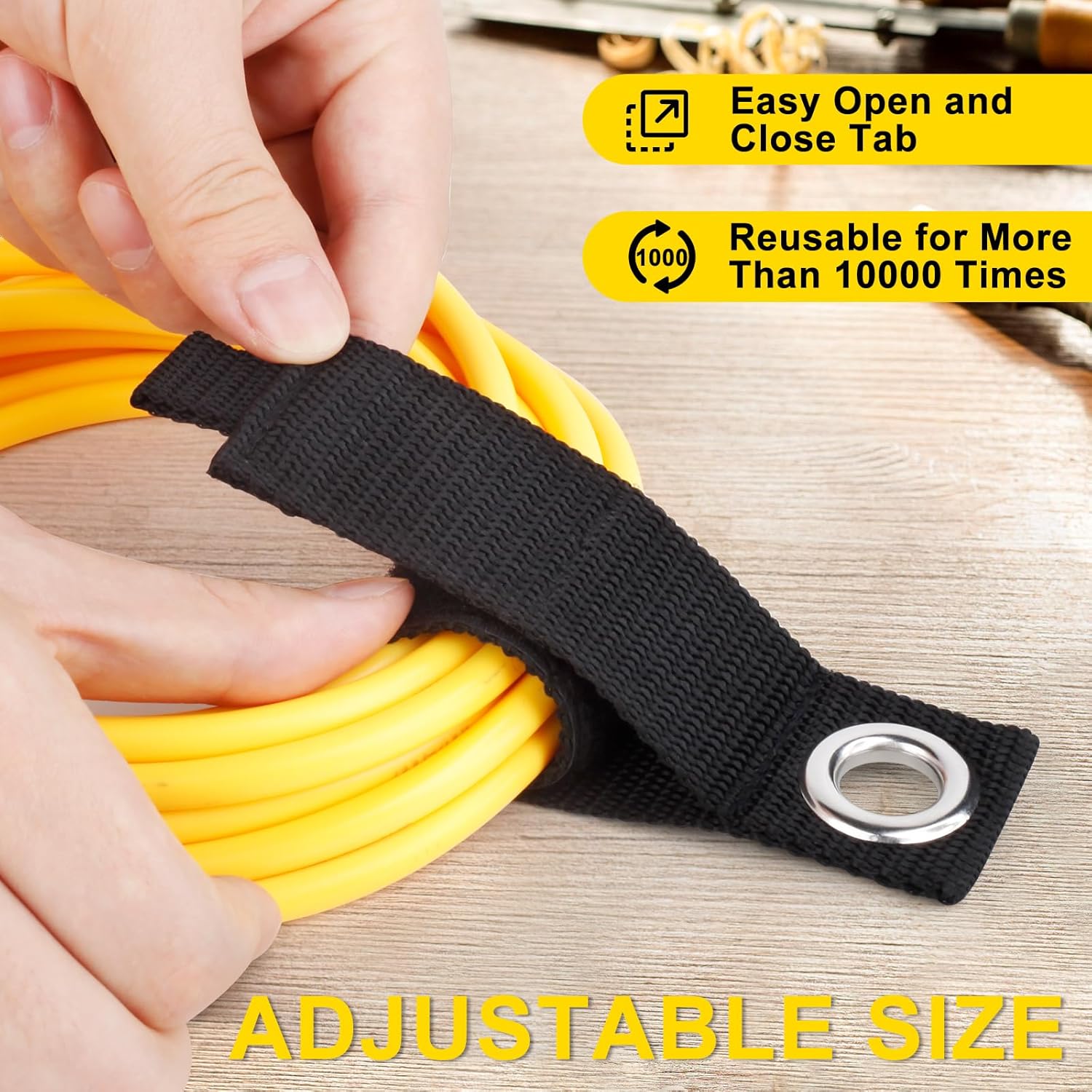 Organizador de cables de extensión, paquete de 8 soportes de cable de extensión de 10 pulgadas, resistente de 1.5 pulgadas de ancho, organizador de