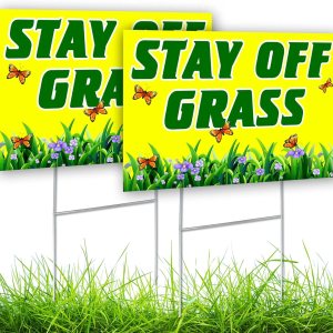 2 carteles de Stay Off Grass For Yard de 8 x 12 pulgadas de doble cara con texto en inglés Keep Off Gras, letrero de Please Keep Off Gras, letreros 2 carteles de Stay Off Grass For Yard de 8 x 12 pulgadas de doble cara con texto en inglés Keep Off Gras, letrero de Please Keep Off Gras, letreros