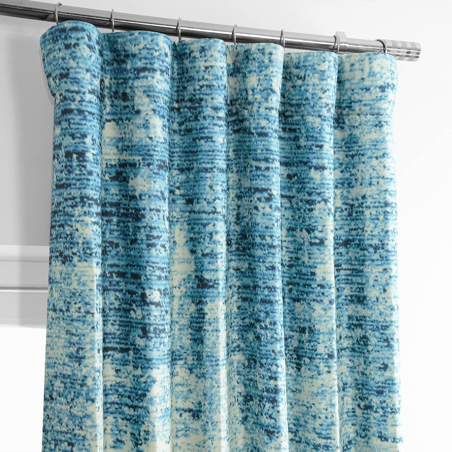 HPD Half Price Drapes BOCH-DLN2013A-108 – Cortinas opacas para dormitorio, 50 x 108 pulgadas, con textura de lino azul, (1 panel)