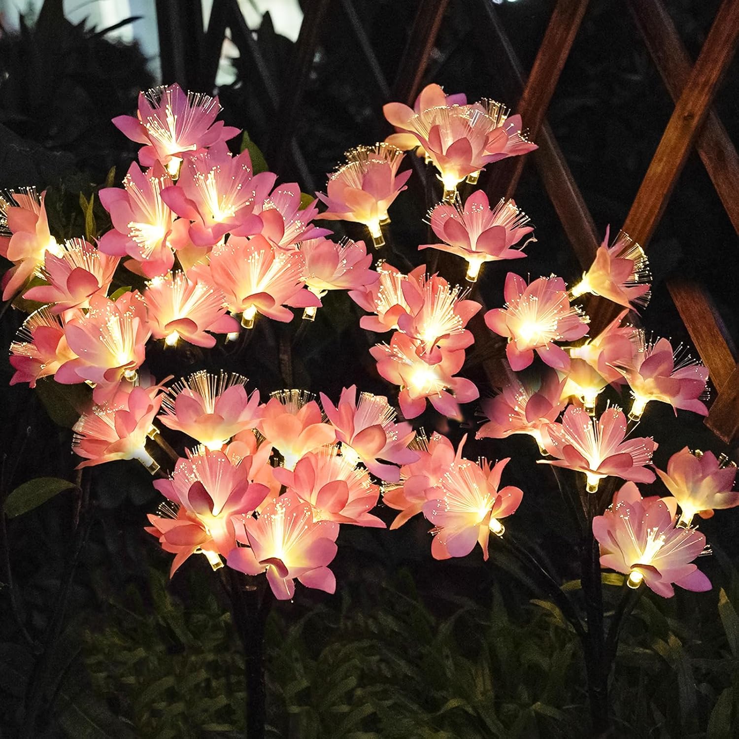 Luces solares para jardín al aire libre, paquete de 4 unidades, 12 luces LED impermeables para decoración de árbol de paisaje delantero, césped,