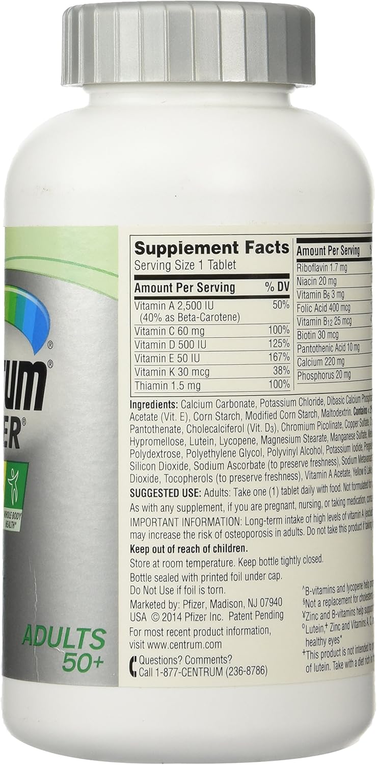 Centrum Multivitamínico y multimineral de plata- 285tabletas