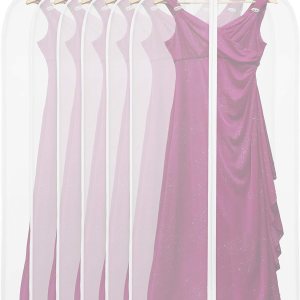 Simple Houseware Bolsas translúcidas de 60 pulgadas con cremallera para trajes, vestidos, disfraces, uniformes, paquete de 6 Simple Houseware Bolsas translúcidas de 60 pulgadas con cremallera para trajes, vestidos, disfraces, uniformes, paquete de 6