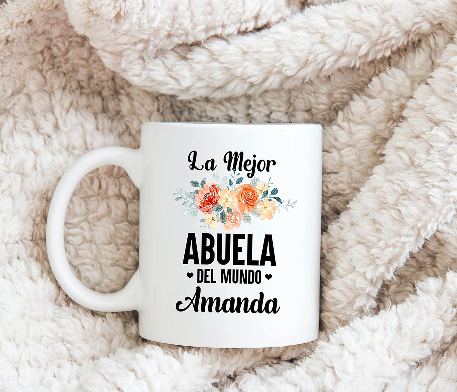 Kobalo La Mejor Abuela Del Mundo – Taza personalizada para mujeres, mamá, abuela, nana en cumpleaños, Navidad, día de la madre, taza blanca novedosa