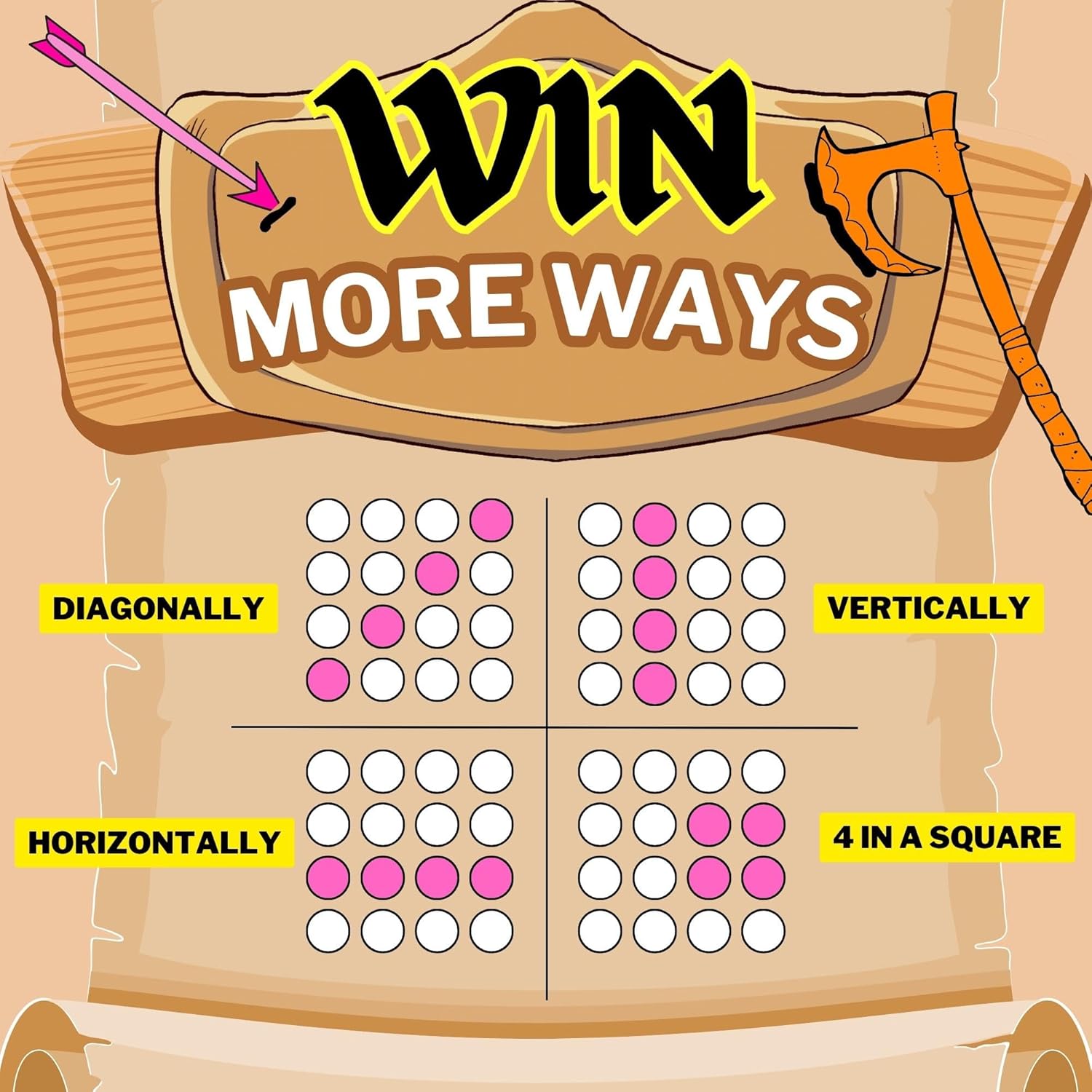 Connect War – Juego de mesa 4 en fila para 2 a 6 jugadores, juegos de madera hechos a mano para juegos familiares y grupales, juego de madera cuatro