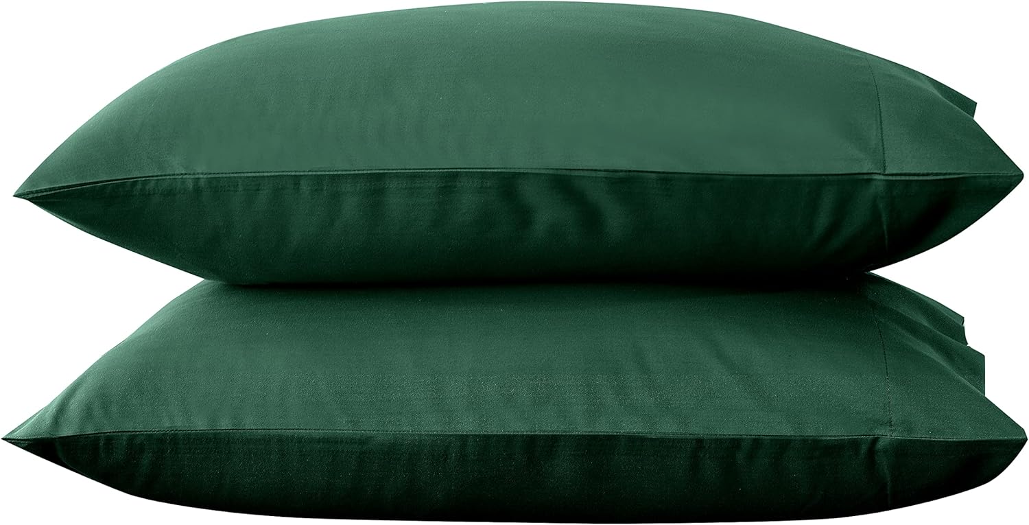 Juego de sábanas prémium de 4 piezas color verde cazador de 16 pulgadas de profundidad suave al tacto, plano, ajustado, fundas de almohada (Queen)