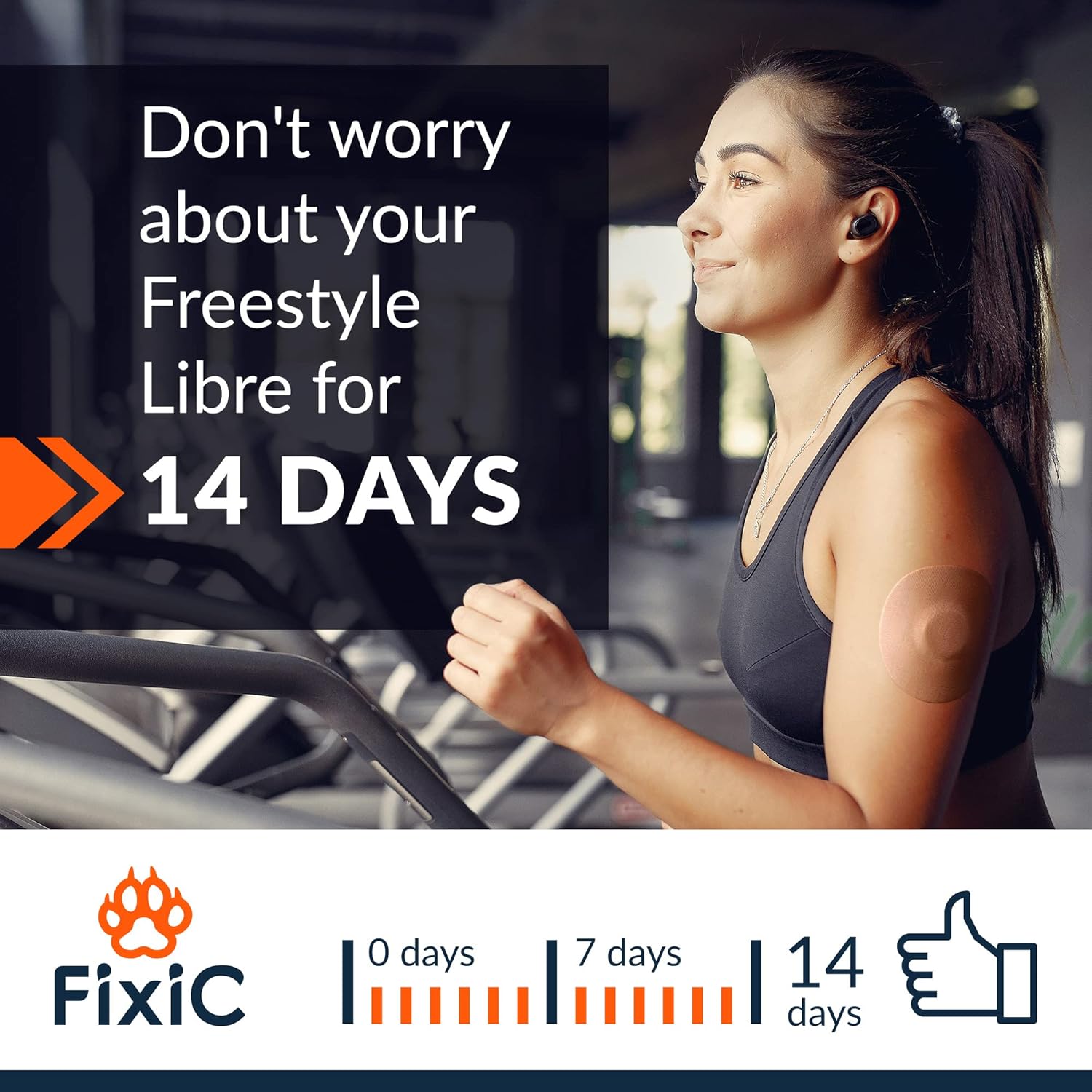 Fixic Parche adhesivo Freestyle 25 piezas de tamaño grande  Bueno para Libre 1, 2, 3  Enlite  Guardian  Sin pegamento en el centro del parche  Papel
