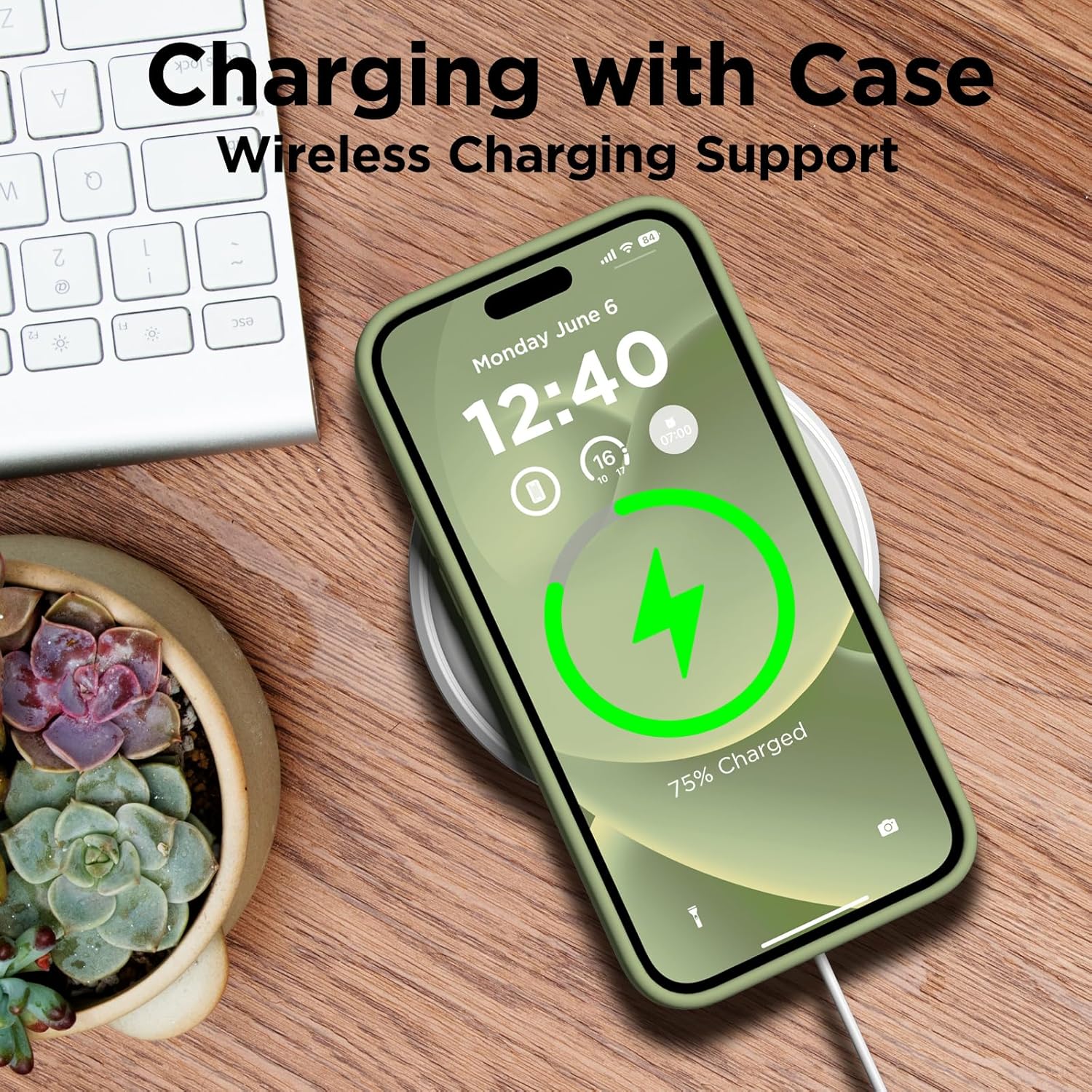 COFFKER Compatible con iPhone 15, funda de silicona líquida, funda protectora de cuerpo completo a prueba de golpes forro de microfibra suave