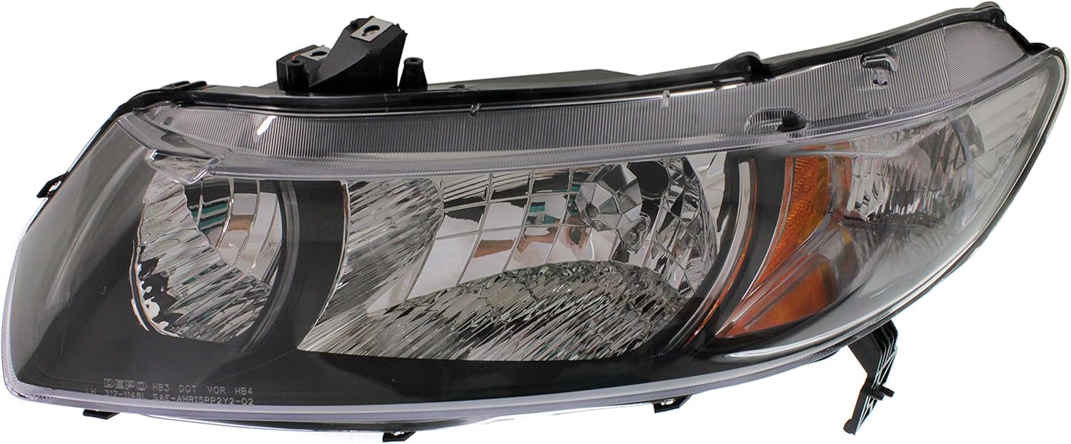 Evan-Fischer – Lente y carcasa para faros delanteros compatibles con Honda Civic 2010-2011 Halogen Coupe lado del conductor