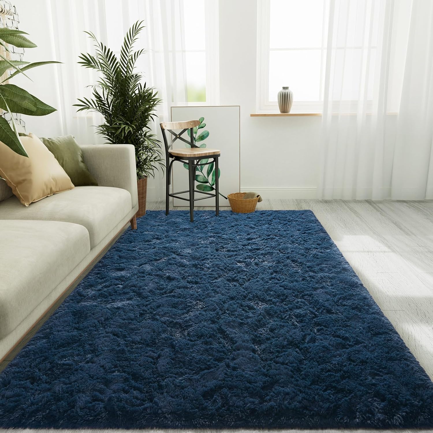 LOCHAS Alfombras de interior ultra suaves y modernas, peludas, para sala de estar, para decoración del hogar, del dormitorio del bebé, 8×10 pies,