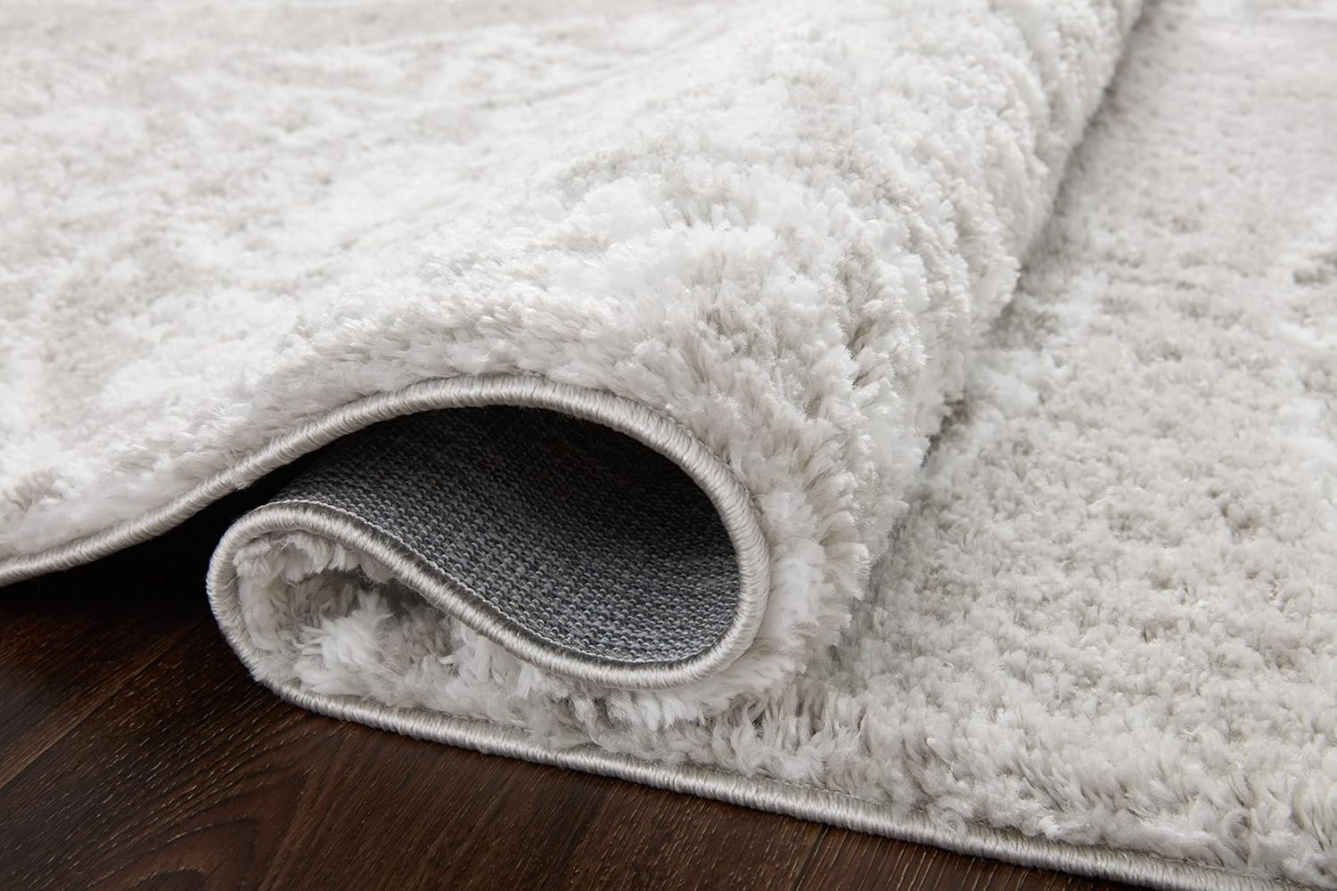 Loloi II Bliss Shag Collection BLS-06 – Alfombra decorativa gris y marfil de 2 pies y 3 pulgadas x 4 pies