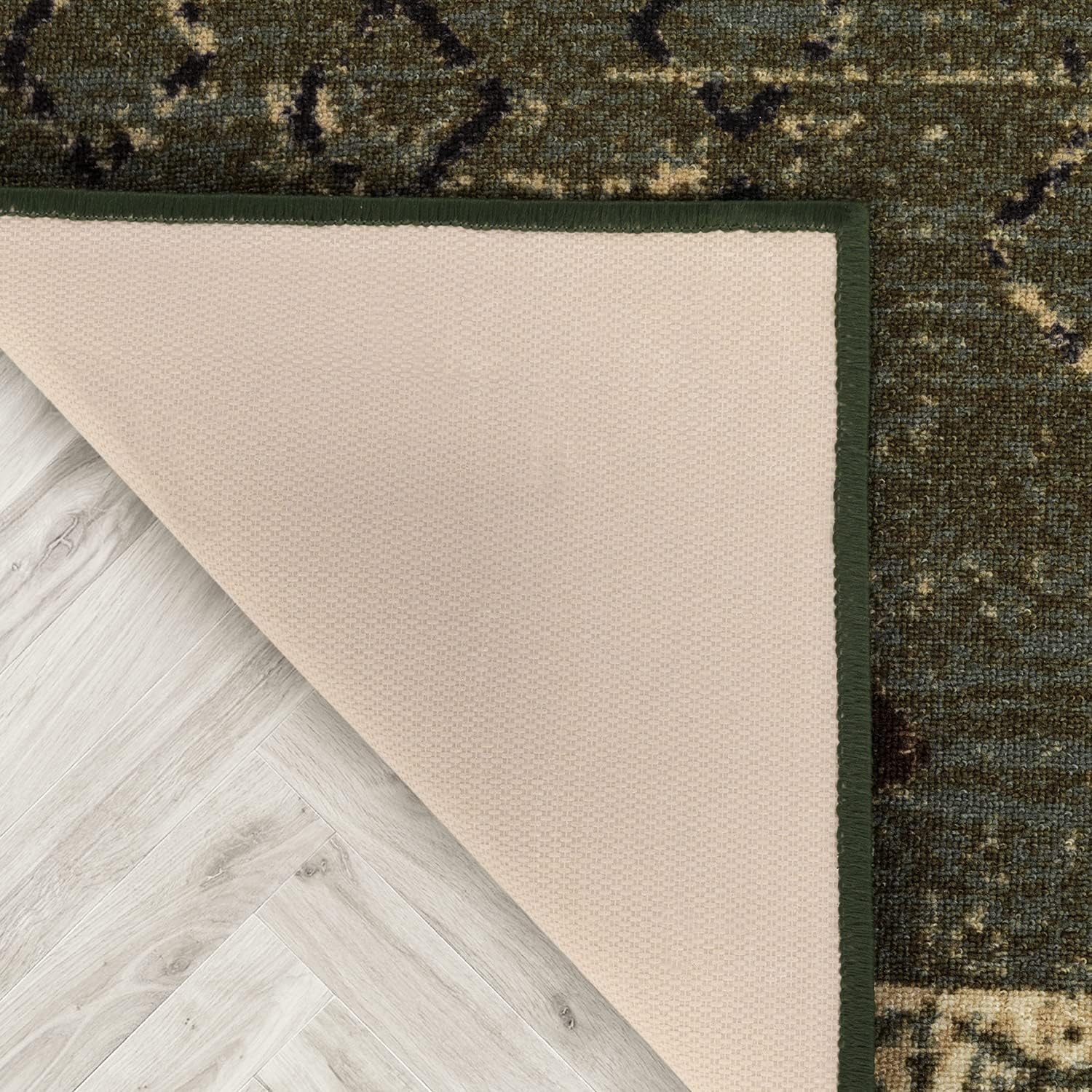 Antep Rugs – Alfombras antideslizantes de 8 x 10 pies (antideslizante) con parte trasera de goma, de estilo antiguo, bohemio, marroquí y con pelo