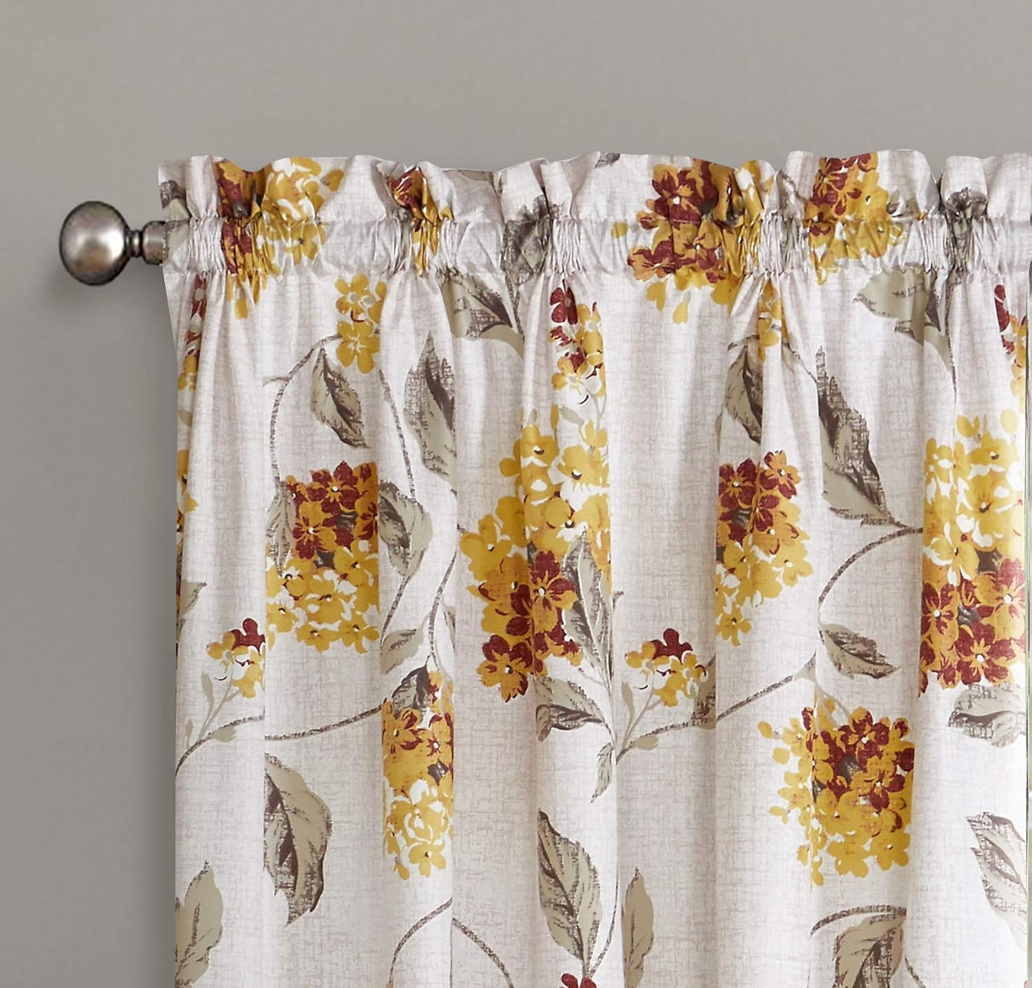 Sunclipse Modern Floral Warwick – Cortina para ventana, 50 x 95 pulgadas, color amarillo