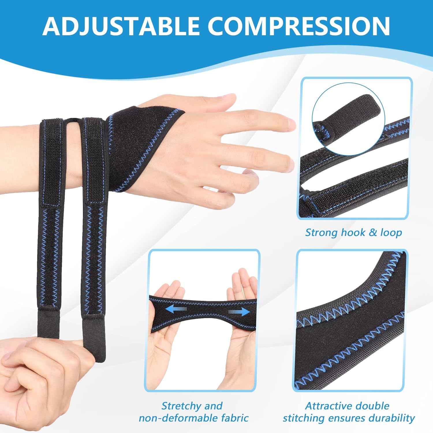 1 par de muñequeras para desgarros TFCC, muñequeras para tendinitis, muñequera ajustable para dolor de muñeca de lado cubital, inestabilidad DRUJ,