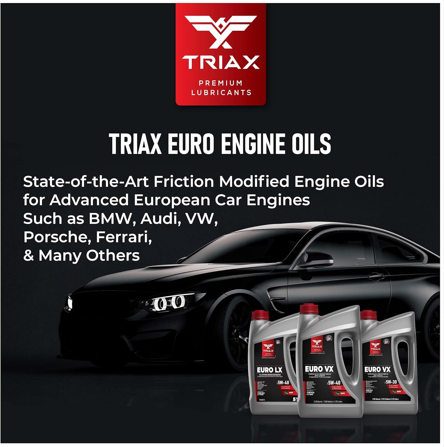 TRIAX Euro VX 5W-30 Full Synthetic Ester, compatible con VW 507.00504.00, VW Audi 502.00, 505.01, BMW LL-04, Porsche C30, ACEA C3, Mercedes 229.51,