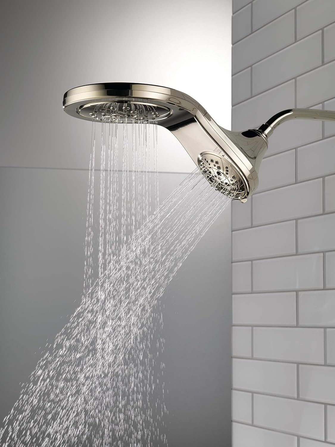 DELTA FAUCET 58581-PN-PK HydroRain H2OKinetic – Combo de ducha 2 en 1, flujo de agua de 1.75 GPM, níquel pulido