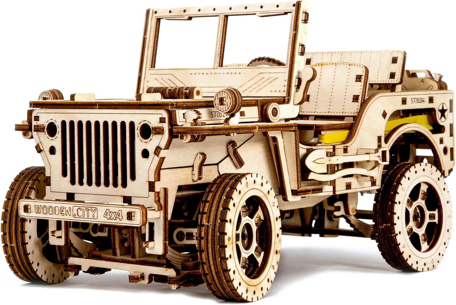 Wooden.City – Rompecabezas de madera 3D modelo mecánico para adultos y adolescentes, 4 x 4, kit de bricolaje para autoensamblaje, no requiere