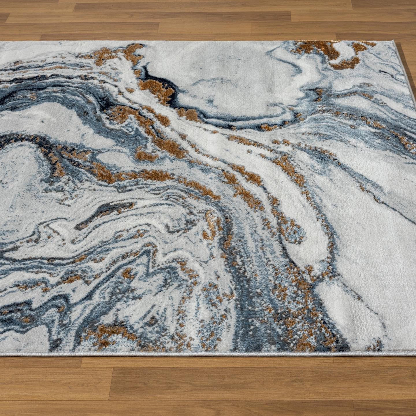 LUXE WEAVERS Francesca Collection 2190 – Alfombra abstracta de mármol azul 8×10