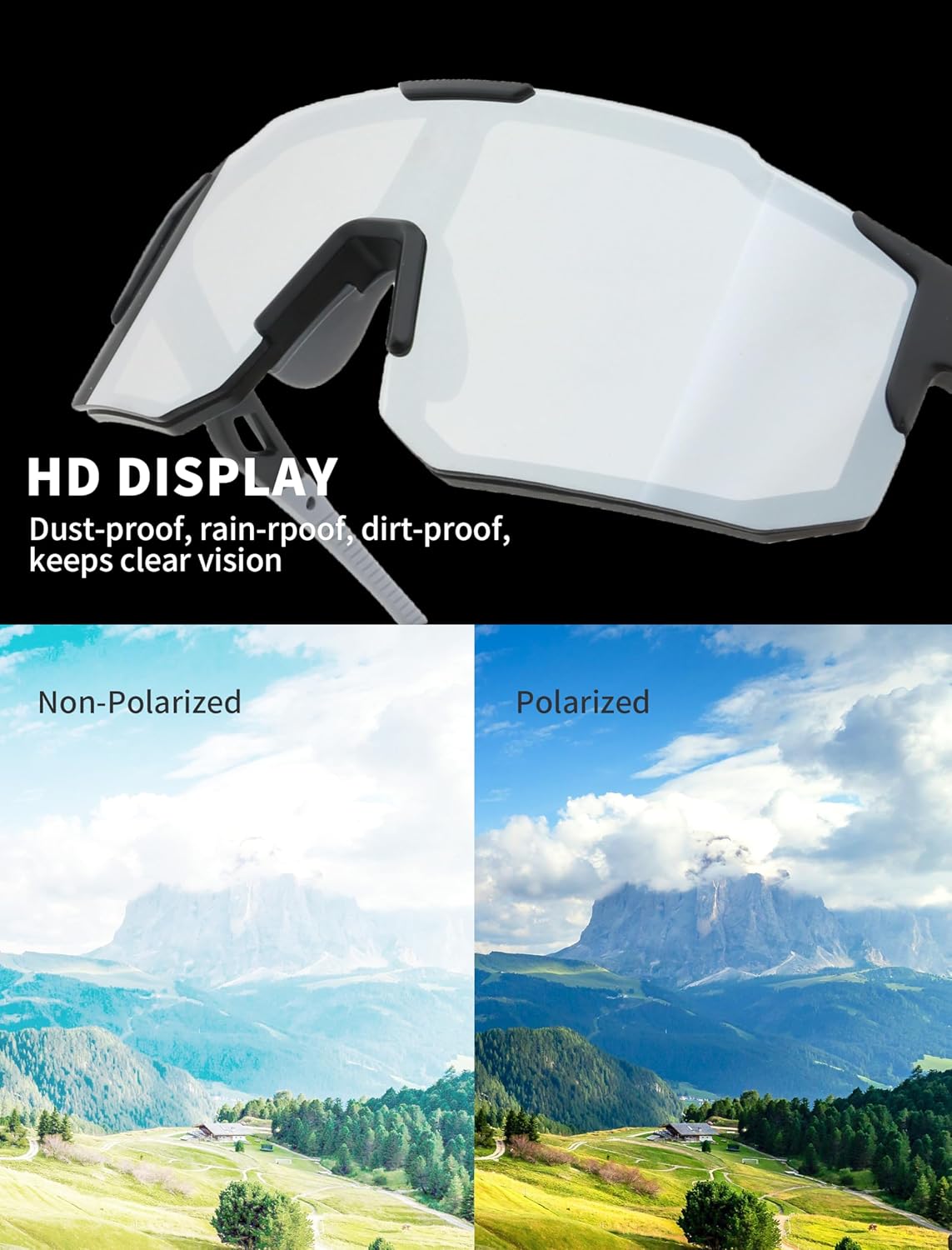 Celdelin Gafas de sol polarizadas deportivas para ciclismo para hombres y mujeres, UV400, ligeras, juveniles, béisbol, MTB, bicicleta de carretera,