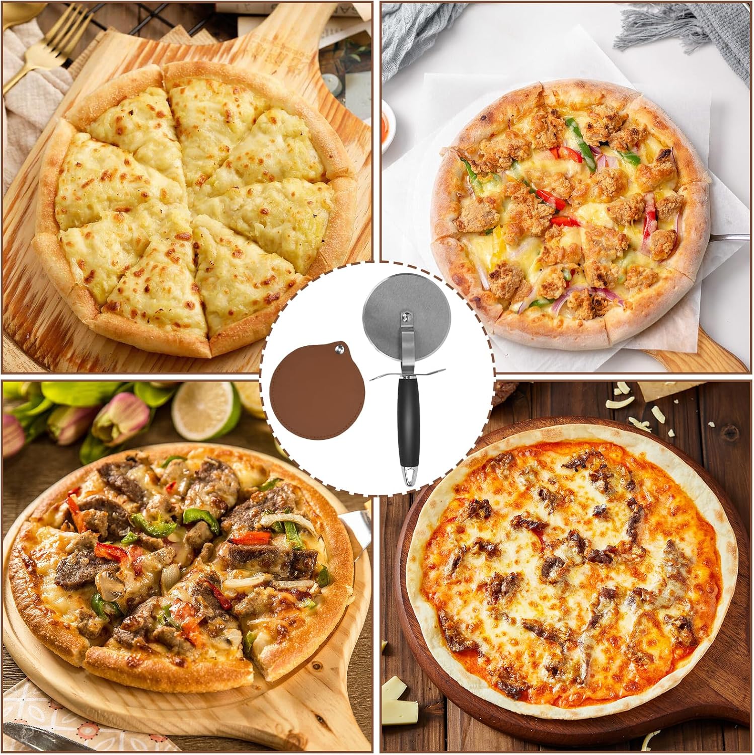 La funda para volante de pizza es adecuada para la protección de cuchillos de pizza, pequeña, flexible y fácil de instalar, la funda protectora para