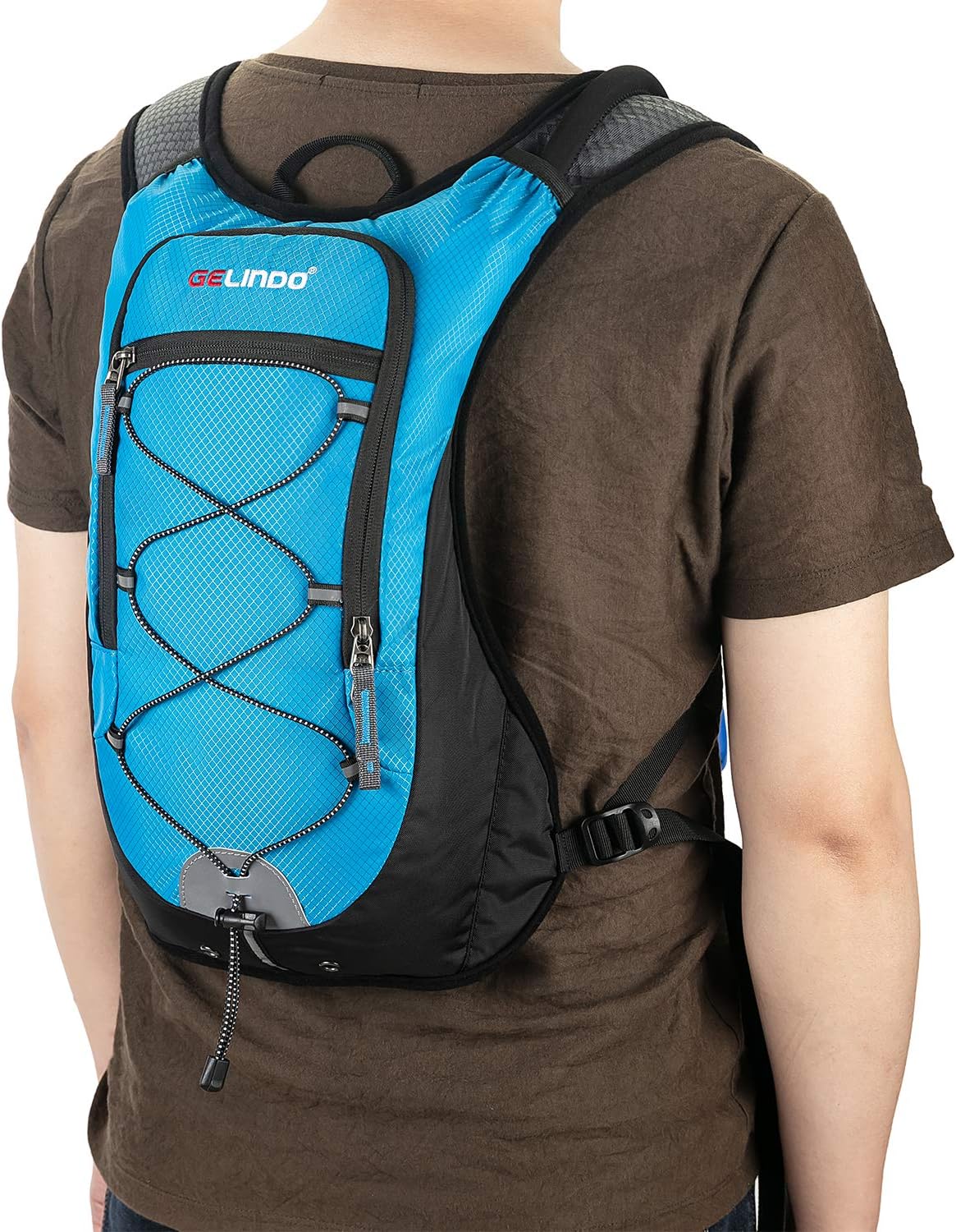 Gelindo Mochila de hidratación Mochila de agua para correr con vejiga de hidratación de 2L, paquetes de chaleco de hidratación de ciclismo aislado