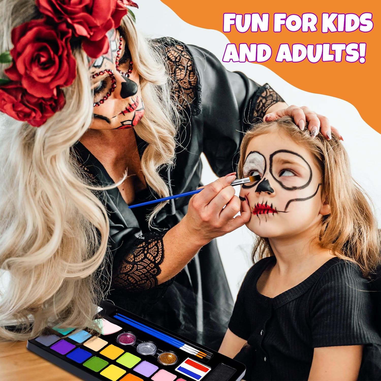 Drawdart Kit de pintura facial para niños, kit de pintura facial no tóxica a base de agua, 20 colores, pintura facial profesional para niños con